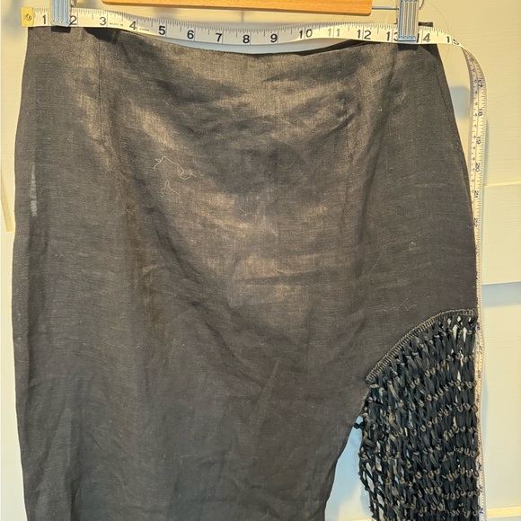 ZARA MAXI SKIRT WITH FRINGES  LININ AND ZARA PURPLE CROP TOP - Picture 2 of 10